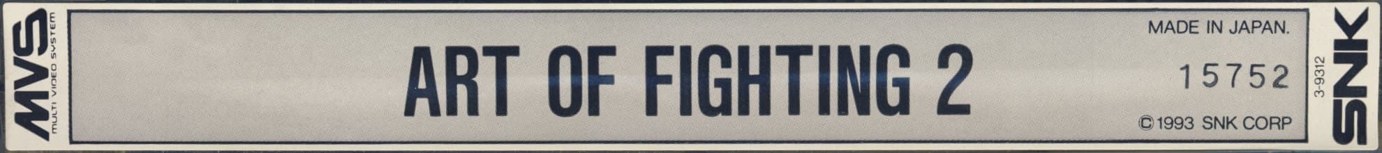 Art of Fighting 2 — official cart label