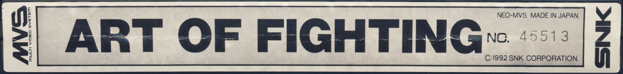 Art of Fighting — official cart label