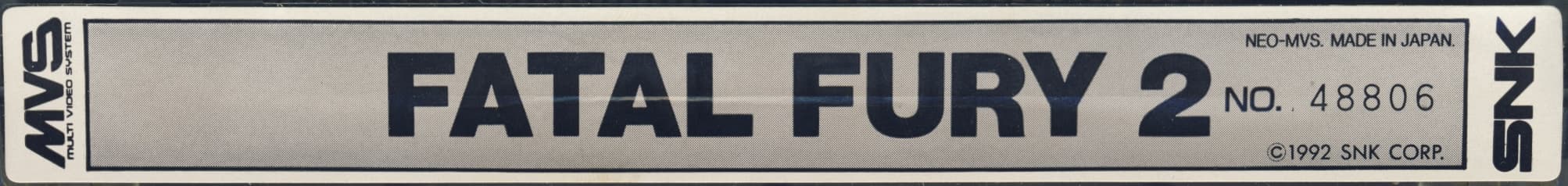 Fatal Fury 2 — official cart label