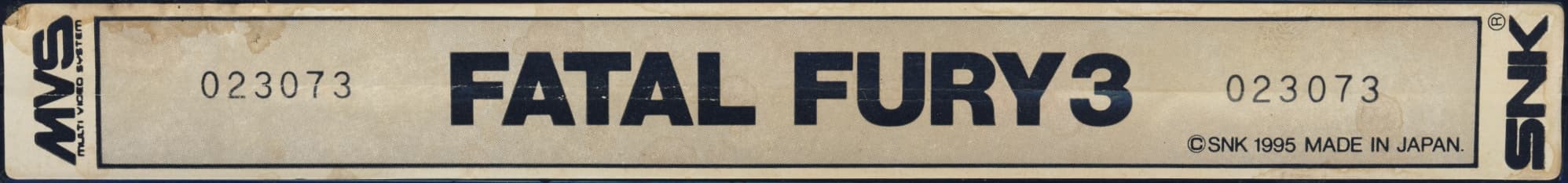 Fatal Fury 3 — official cart label
