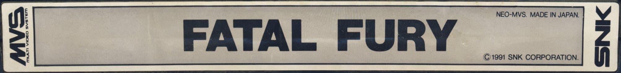 Fatal Fury — official cart label
