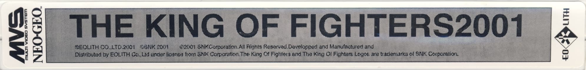 King of Fighters 2001 (2001) — official cart label
