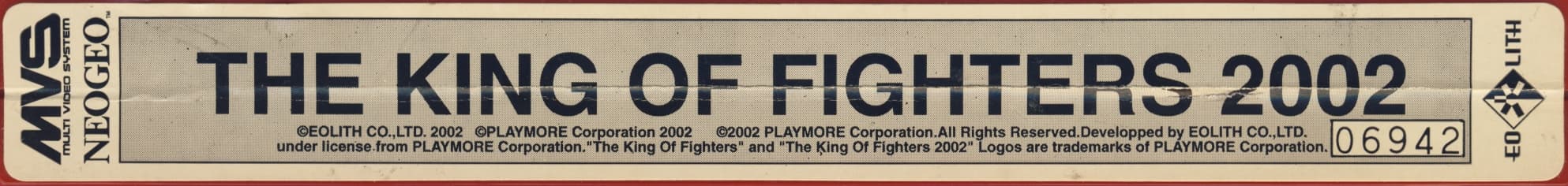 King of Fighters 2002 (2002) — official cart label