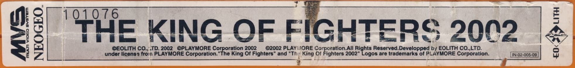 King of Fighters 2002 (2002) — official cart label