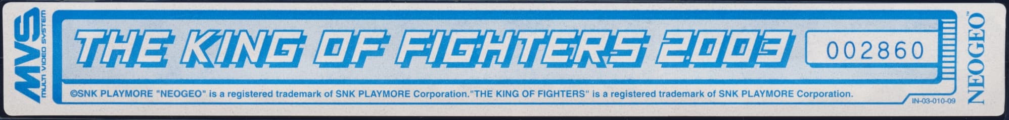 King of Fighters 2003 (2003) — official cart label