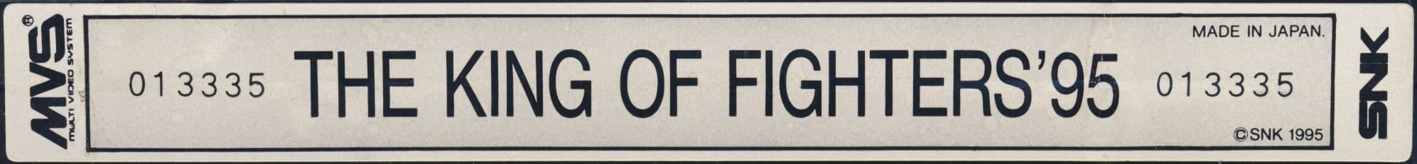 King of Fighters '95 — official cart label