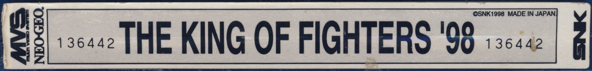 King of Fighters '98 — official cart label
