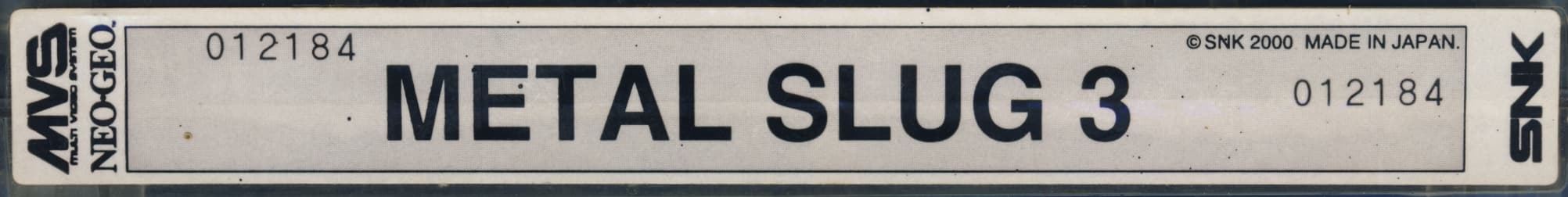 Metal Slug 3 — official cart label