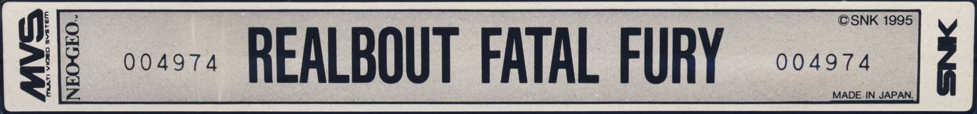 Real Bout Fatal Fury — official cart label