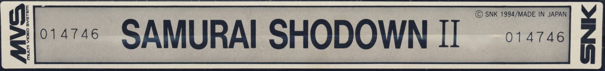 Samurai Shodown II — official cart label
