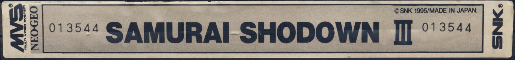 Samurai Shodown III — official cart label