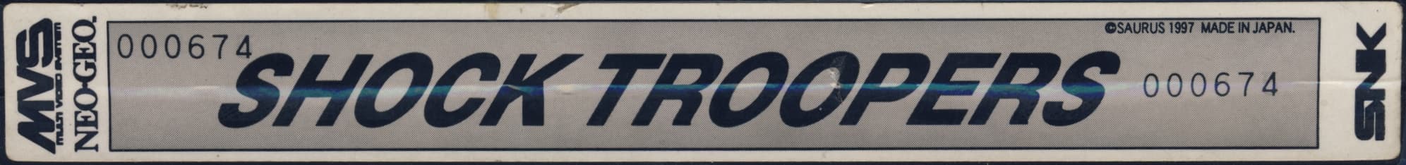 Shock Troopers — official cart label